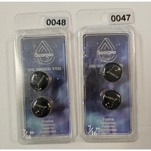 Mixed Zodiac Constellation Ear Jewelry Plug 316L Surgical Steel Bundle Lot of 7 - Picture 5 of 9